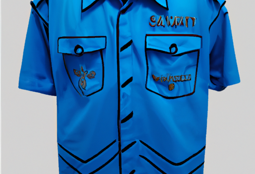 baju safari security biru dongker